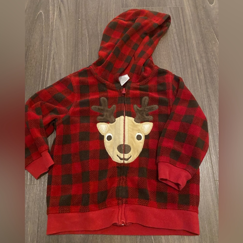 Gymboree reindeer frolic zip up hoodie